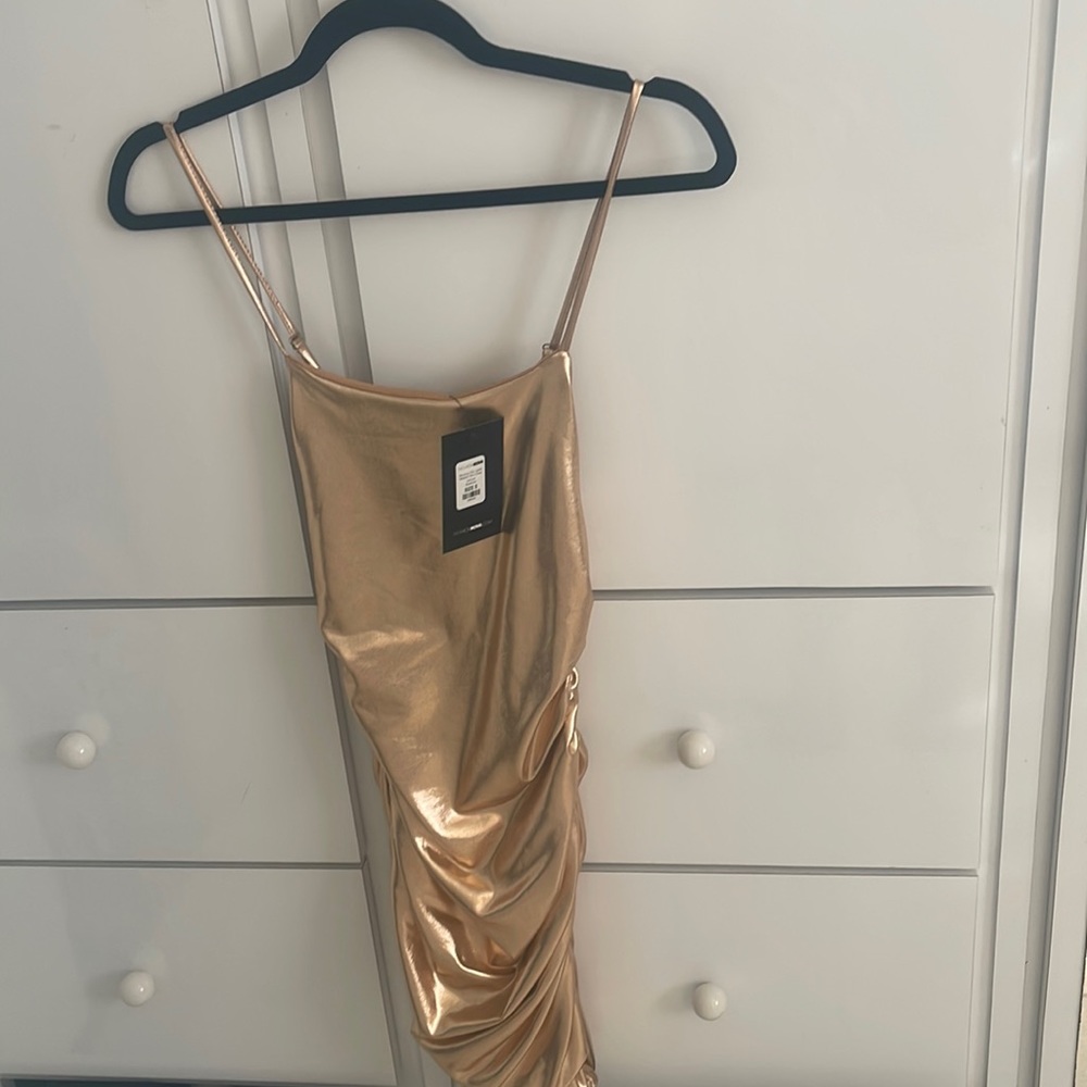 NWT gold mini dress